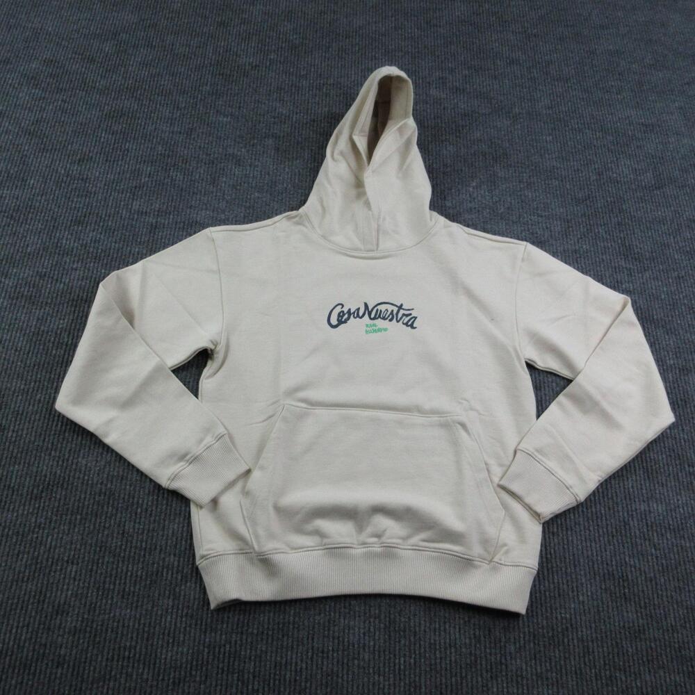 Raul Alejandro Hoodie Mens S Beige Cosa Nuestra Hooded Pockets Graphic NWOT